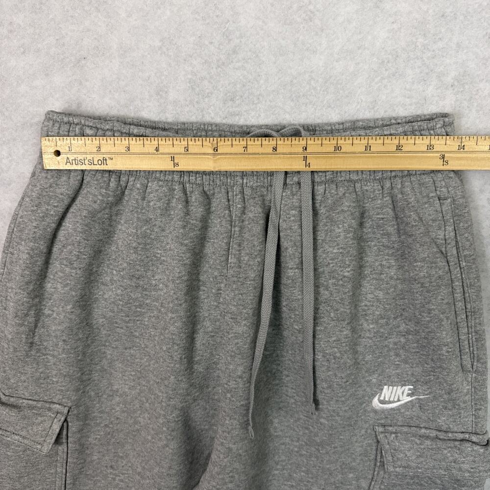 Nike Mens M Cargo Joggers Heather Gray Sportswear Club Fleece Sweatpants - Picture 4 of 9